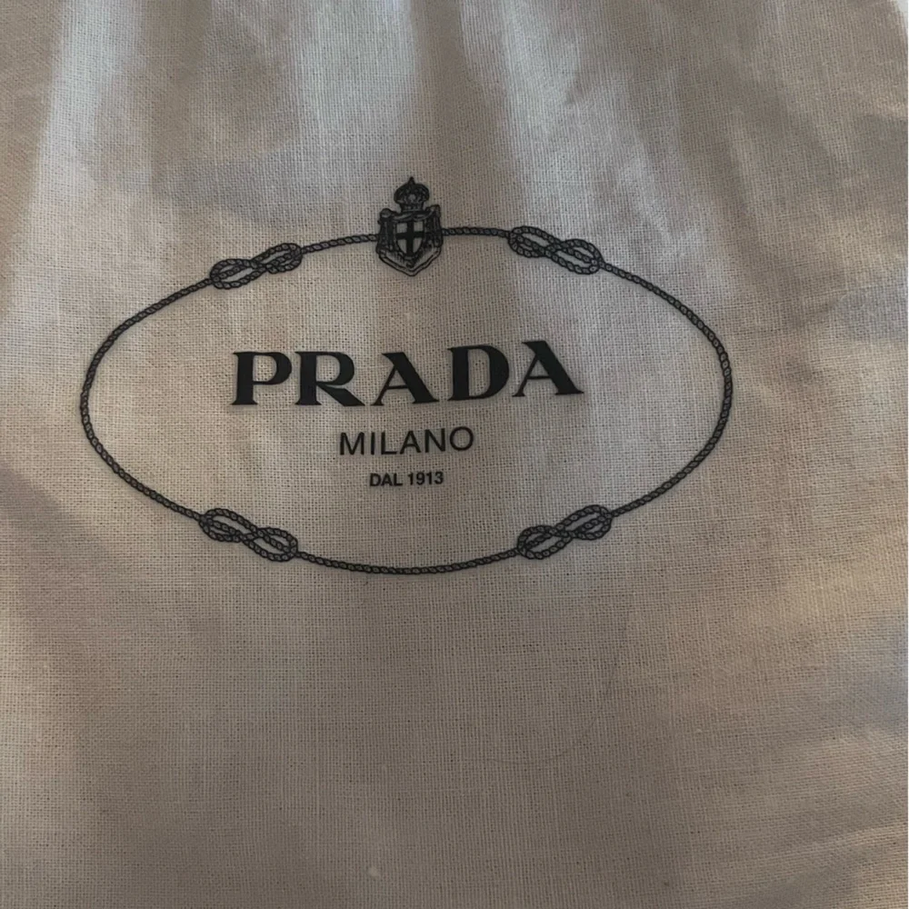 PRADA MINI WHITE DRAWSTRING DUST BAG 7” x 7”